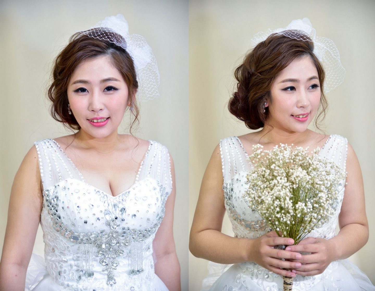 新娘髮型雪碧 半罩式面紗